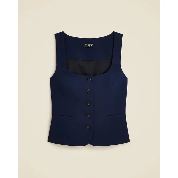 J. Crew NWT Scoopneck vest in drapey crepe Navy Blue Size 2 - Image 2