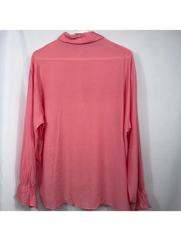 Pink Ruffle Sleeve Button Down Top 1X NWOT Size XL - Image 8