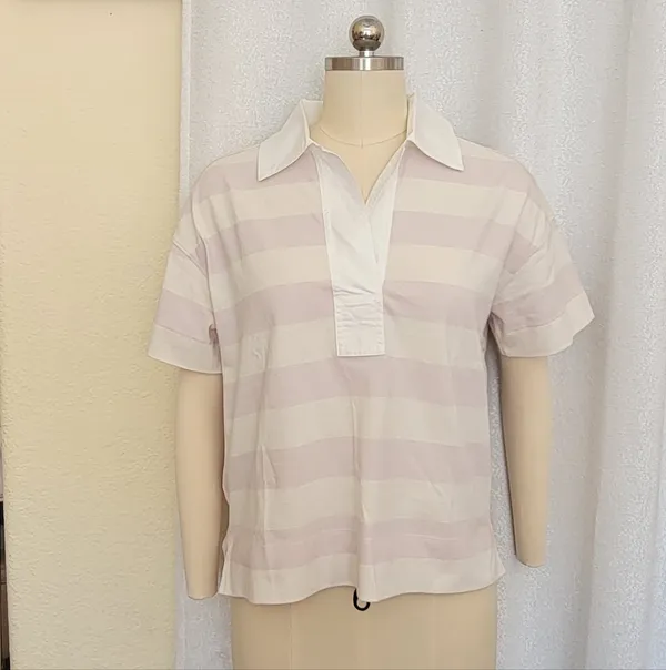 NWOT Everlane Retro Jersey Striped Polo Shirt - Image 6