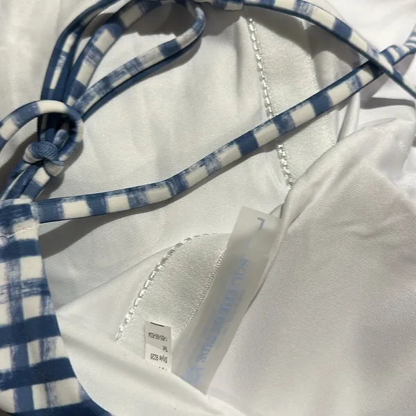 NWOT Southern Tide Gingham Lace Up One Piece Swimsuit - Image 4