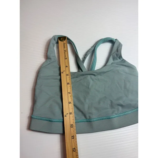 Lululemon Sports Bra Light Support Crisscross Back‎ Teal Blue Activewear 6 - Image 3