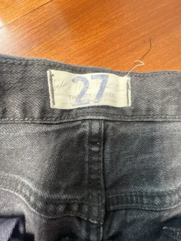 We The Free Free People Distressed Black Straight Leg Jeans - Image 3