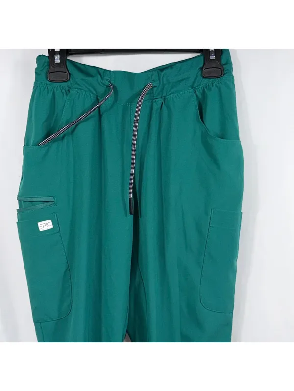 EPIC Scrubs Green Cargo Jogger Pants S/M Stretch - Image 2