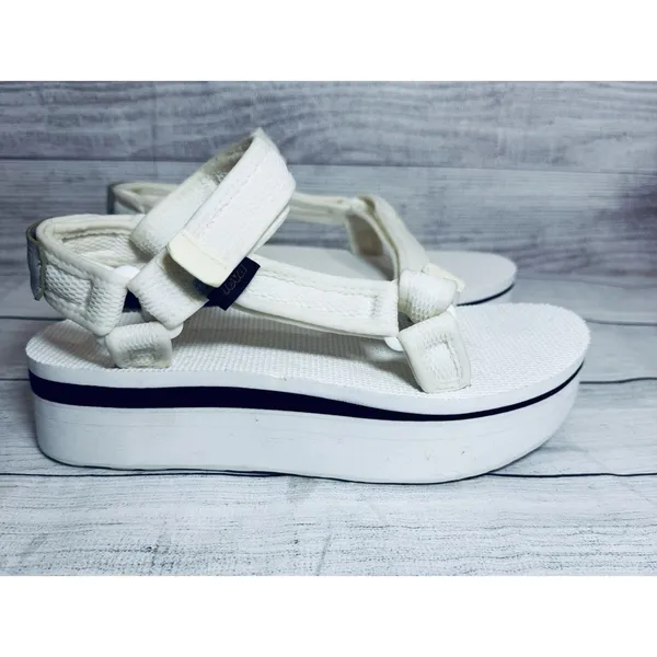 TEVA UNIVERSAL Mesh Brigth WHITE PLATFORM SANDALS SIZE USA  7 - Image 2