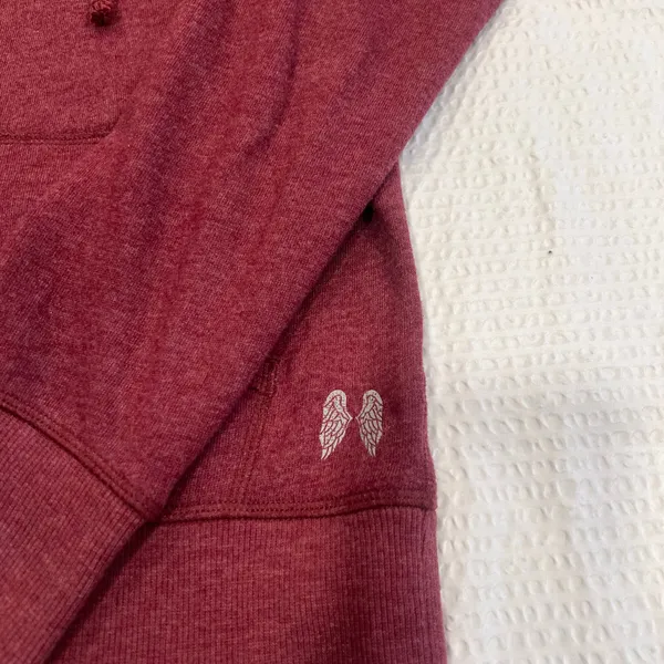 VS PINK BLING shimmer sequins angel wings zip up hooded sweater XS women - Image 9