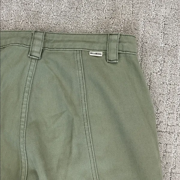 Billabong Wall To Wall Cargo Pants green denim straight leg loose fit baggy - Image 10