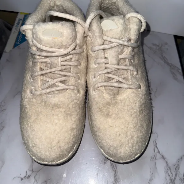Allbirds Wool Runner-Up Mizzle Women‎ 8 Cream Fluffy Merino Mid Top Sneakers - Image 8