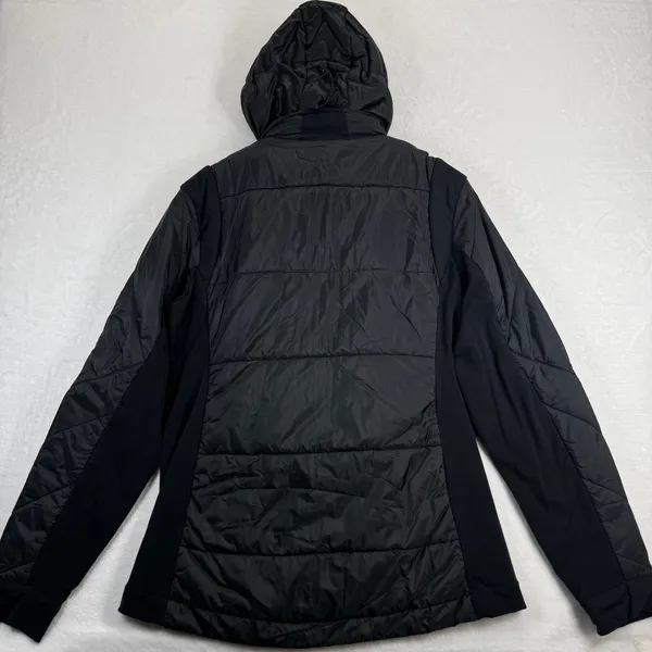 Lululemon Fluff the V Hooded Jacket Black Quilted Puffer Hybrid Full Zip Women L - Image 13