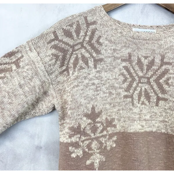 VTG‎ 90s Jay Jacobs Sweater Womens Medium Snowflake Ramie Cotton Textured Winter - Image 4