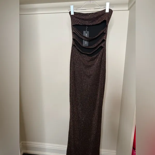 White Fox Boutique Strapless Brown Dress - Image 2