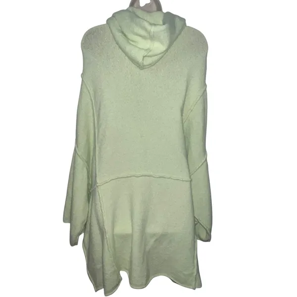 Free People Oversized Open Knit Cardigan Sweater Mint Green Size M/L OB1039497 - Image 6