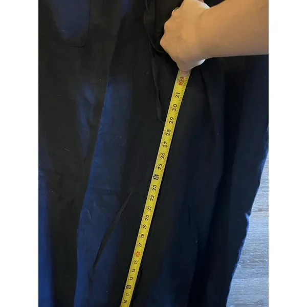 Allen Allen Linen Pants Plus 1XL Navy Blue Pockets Timeless Excellent - Image 7