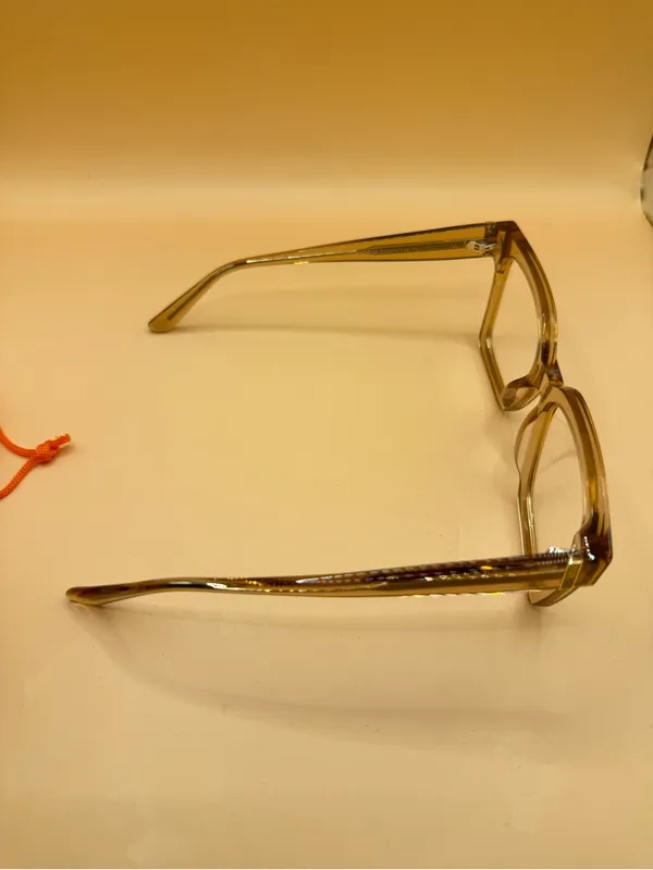 glam Women's Clear Beige Square Glasses - Image 5