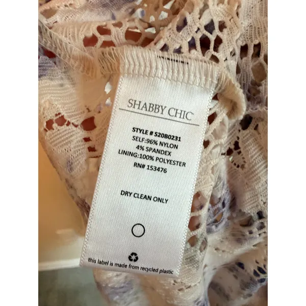 Shabby Chic Lace Dress Women Small Purple‎ Floral Cottagecore Romantic S20B0231 - Image 5