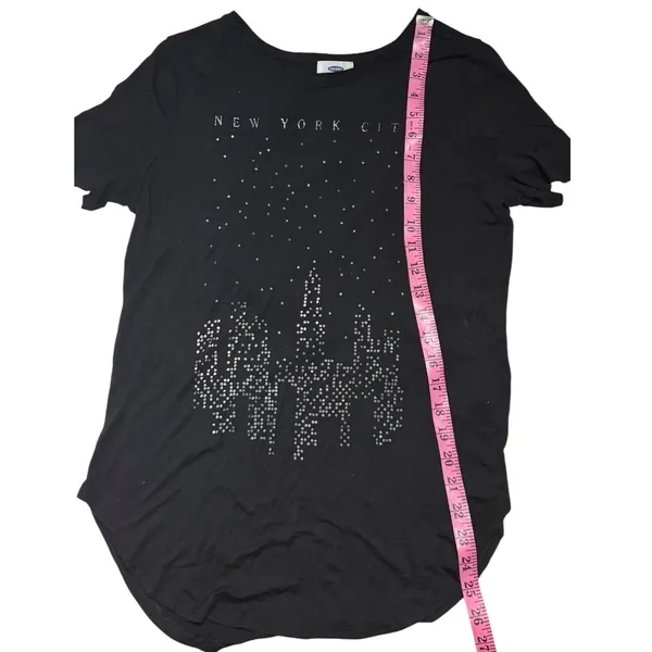 Old Navy Women's Graphic Short Sleeve Glitter NYC Graphic Tee Sz M - Image 5