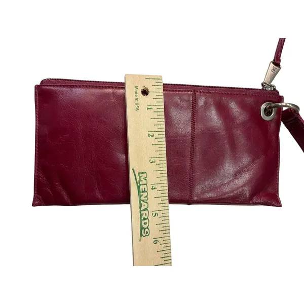 HOBO Dark Red Leather Wristlet Clutch – Small | Zipper Closure | EUC - Image 8