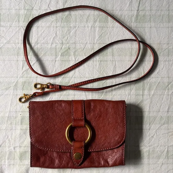 Frye Ring Elegant Brown Leather Crossbody Bag - Image 8