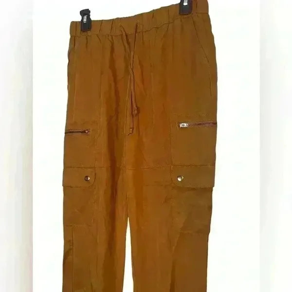 Banana Republic Tencel Cargo Jogger Pant Deep Camel XS Comfy Soft‎ Relaxed - Image 2