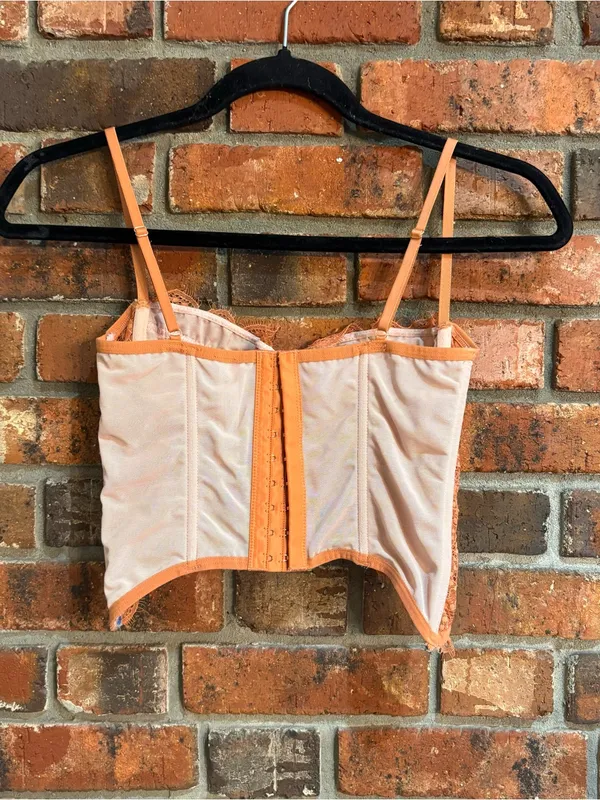Out from under Urban Outfitters womens Modern Love corset top orange M - Image 3