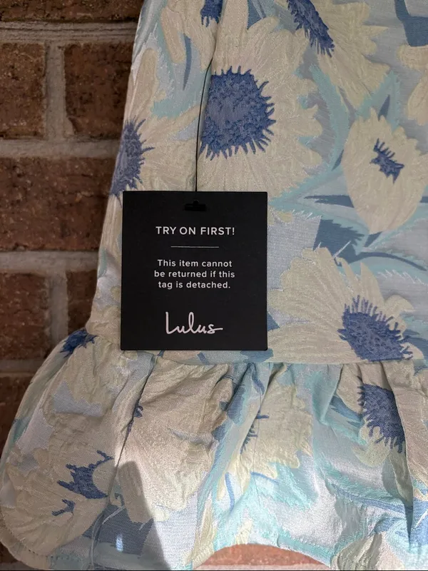 Lulu's Light Blue & Cream Sunflower Ruffle Mini Skirt - Image 2