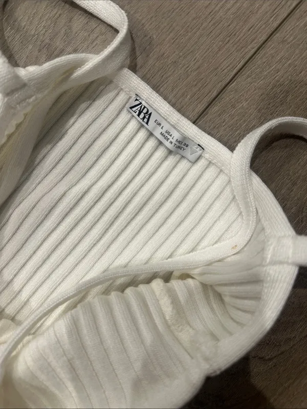 Zara white ribbed tank midi dress‎ size L - Image 2