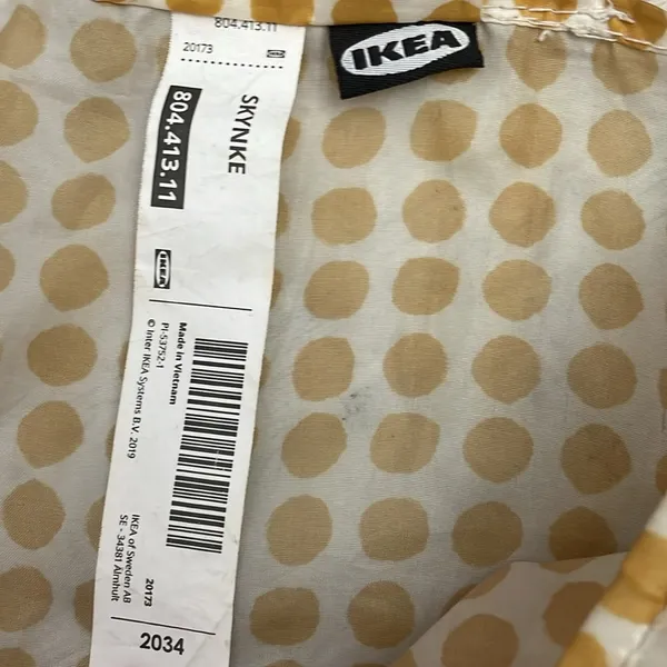 Ikea Gold & White Polka Dot SKYNKE Reusable Shopping Bag Approximately 14"X14.5" - Image 8