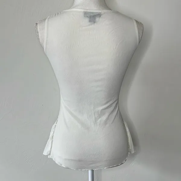 Vintage Y2K Sequin Top White - Image 7