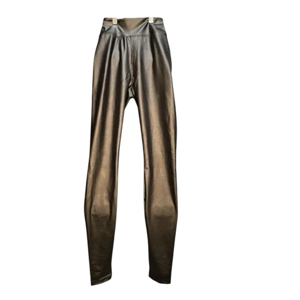 Offline Aerie The Hugger High-Waisted Faux Leather Crackle Leggings Medium NWT - Image 2