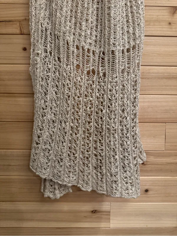 Y2K Mudd Small Crochet Open Knit Full Length Sleeveless Duster Boho Western - Image 7