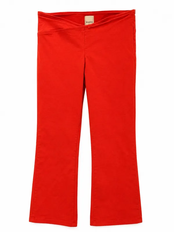 Anthropologie Maeve Structured Bombshell Capri Pants Red Orange 0 - Image 5