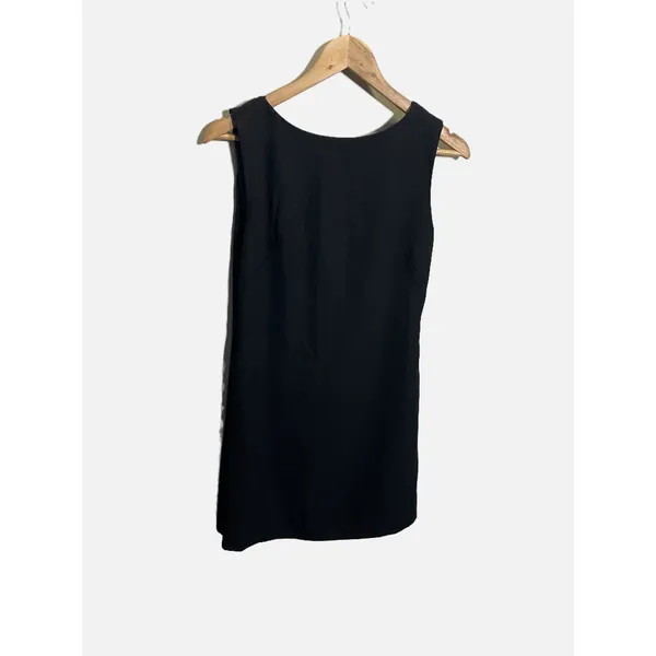 Banana Republic Shift Dress Womens 2 Black Draped Open Back Cocktail Minimalist - Image 3