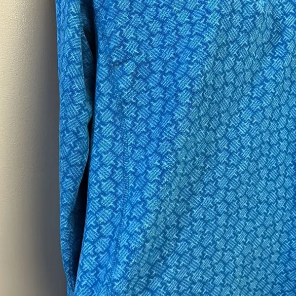 Columbia Women’s Blue Mock Neck Zip Up Long Sleeve Abstract Pattern Pullover- Lg - Image 7