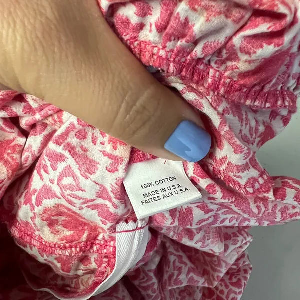 MISA Los Angeles Pink Floral Tiered Maxi Dress Ruffle V-Neck Size M - Image 8