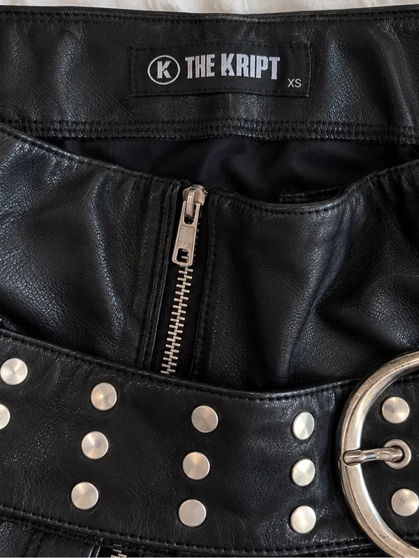 Deadstock The Kript Studded Faux Leather Micro Mini Skirt - Image 4