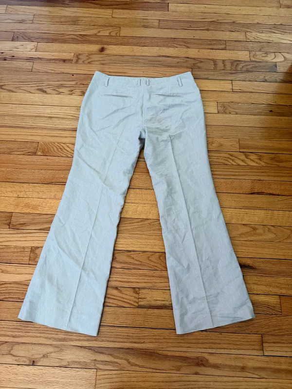 Ann Taylor Linen Cotton Wide Trousers Casual dress pants coastal 8 minimalist khakis chinos - Image 5
