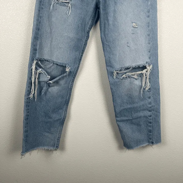 Zara Women's Straight Leg Distressed Jeans Sz‎ 4 - Image 4