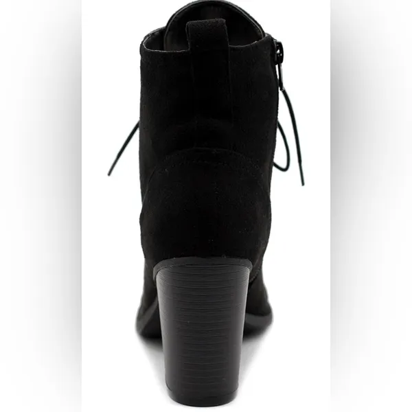 Ollio Women's Shoe Faux Suede Lace Up High Heel Ankle Boots Sz 9 Retail $48.99 - Image 4