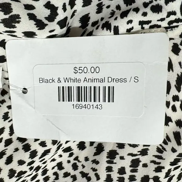 NEW Lush Halter Black White Animal Dress Women’s Small - Image 4