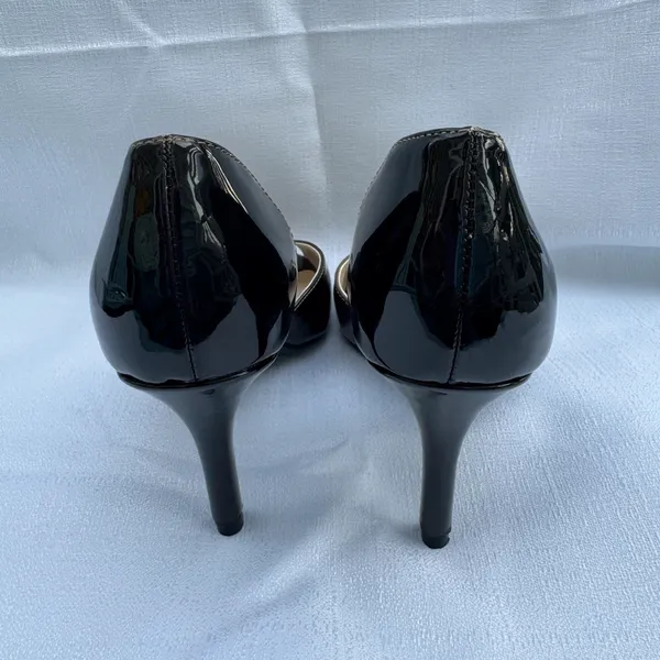 Unisa UNJUBILEE Black Brown Ombre Patent Peep Toe D'Orsay Heels Women's 7M 3.5" - Image 7