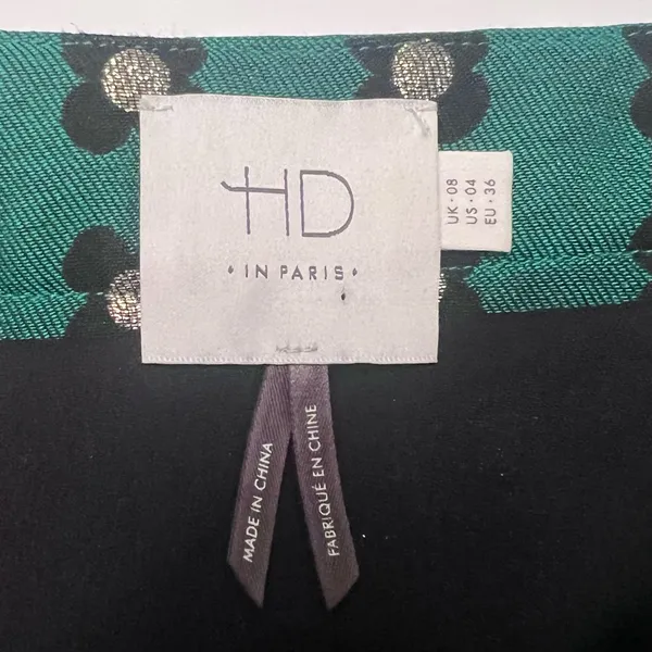 Anthropologie HD in Paris‎ Garden Glimmer Christmas Green Tiered Flower Skirt 4 - Image 13