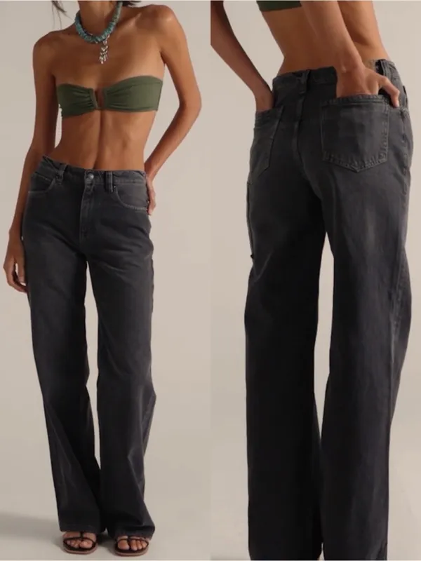 Free People X We The Free Tinsley Baggy High-Rise Jeans Celestial Black - Image 4