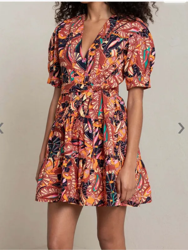 ALC Frank Russet multicolor carey mini dress MSRP $425 size 4 - Image 10