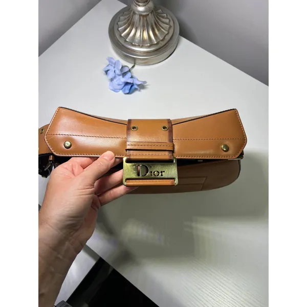 Vintage 2002 Christian Dior Street Chic Columbus Bag Tan Leather Galliano Era‎ - Image 11