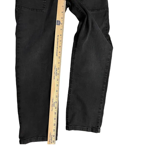 Zara Black Front‎ Pocket Straight Leg Cropped Thick Waistband Jeans Size 6 - Image 6