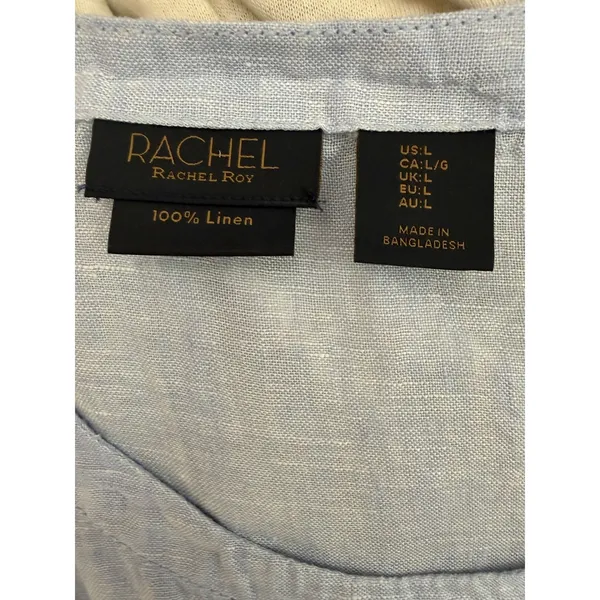 Rachel Rachel Roy Women Light Blue 100% Linen Side Button‎ Tank Top Size L - Image 3