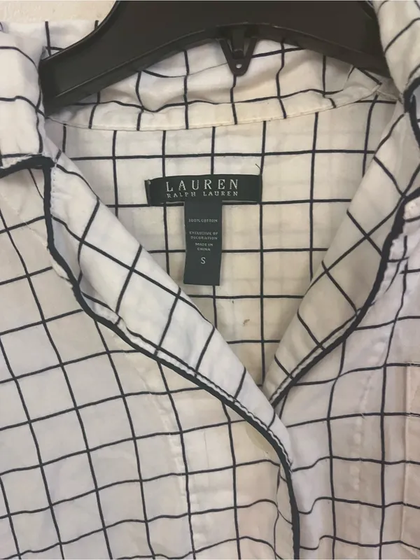 Lauren Ralph Lauren windowpane grid sleepshirt size small - Image 3