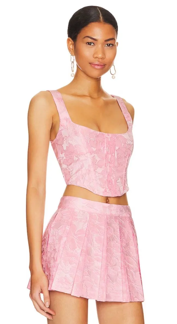 For Love & Lemons NWT Mira Crop Top in Pink - Image 11