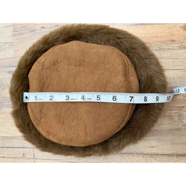 Brown Faux Fur Cossack Hat Suede Look Winter 1st Avenue New York - Image 9