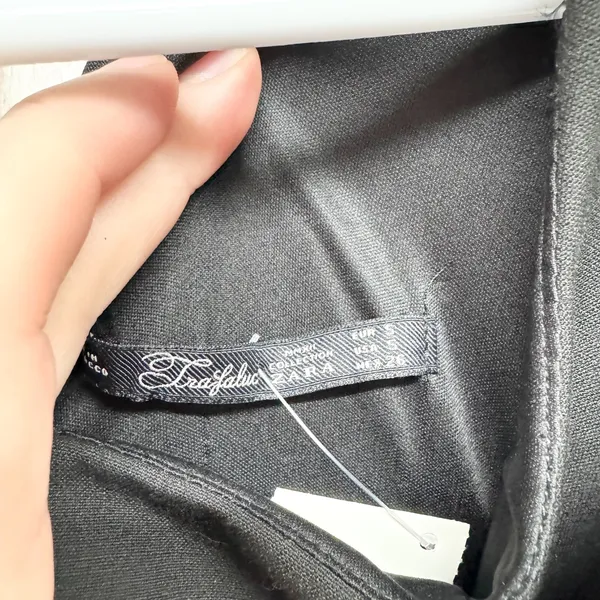 Zara Dress Women Size Small Black Sleeveless Mini A‎ Line Pleated Full Zip - Image 2