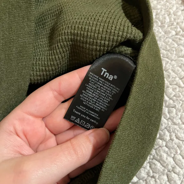 TNA Aritzia Waffle Knit Zip-Up - Image 4